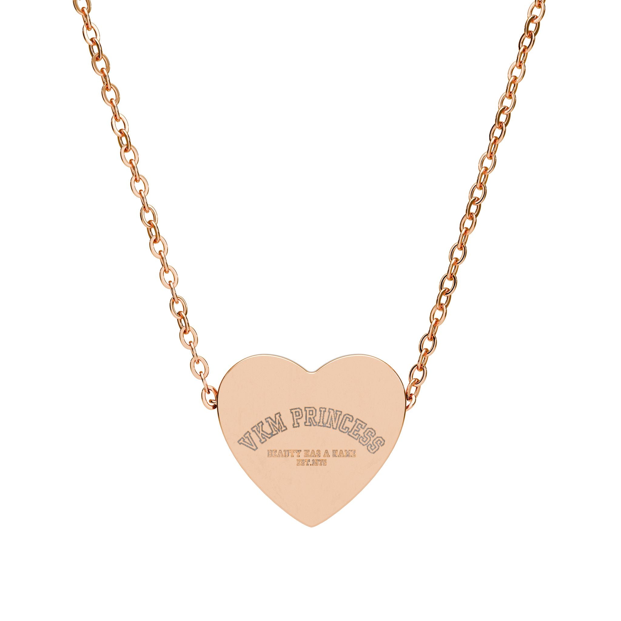 VKM Engraved Heart Necklace Signature Love Pendant