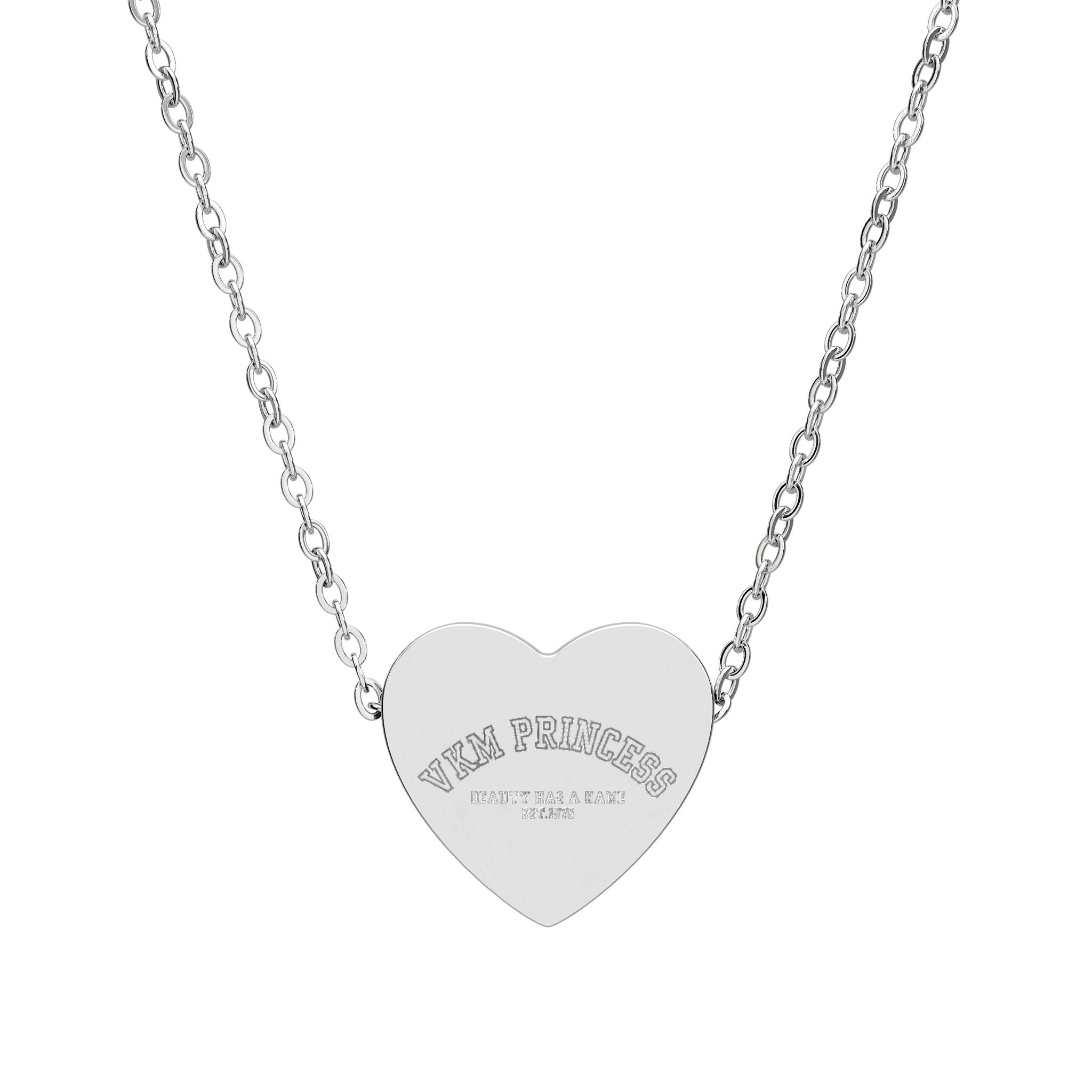VKM Engraved Heart Necklace Signature Love Pendant