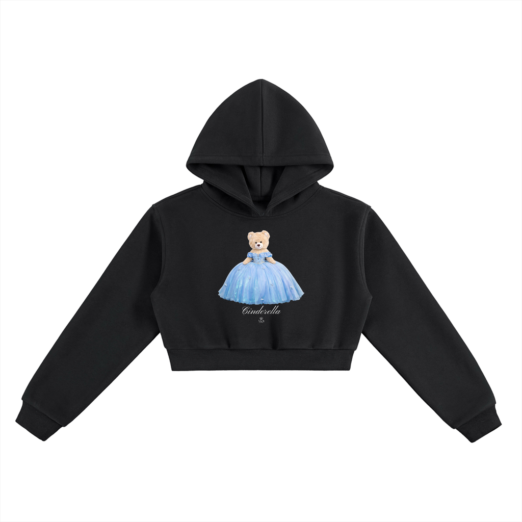 Cinderella Teddy Bear Cropped Hoodie