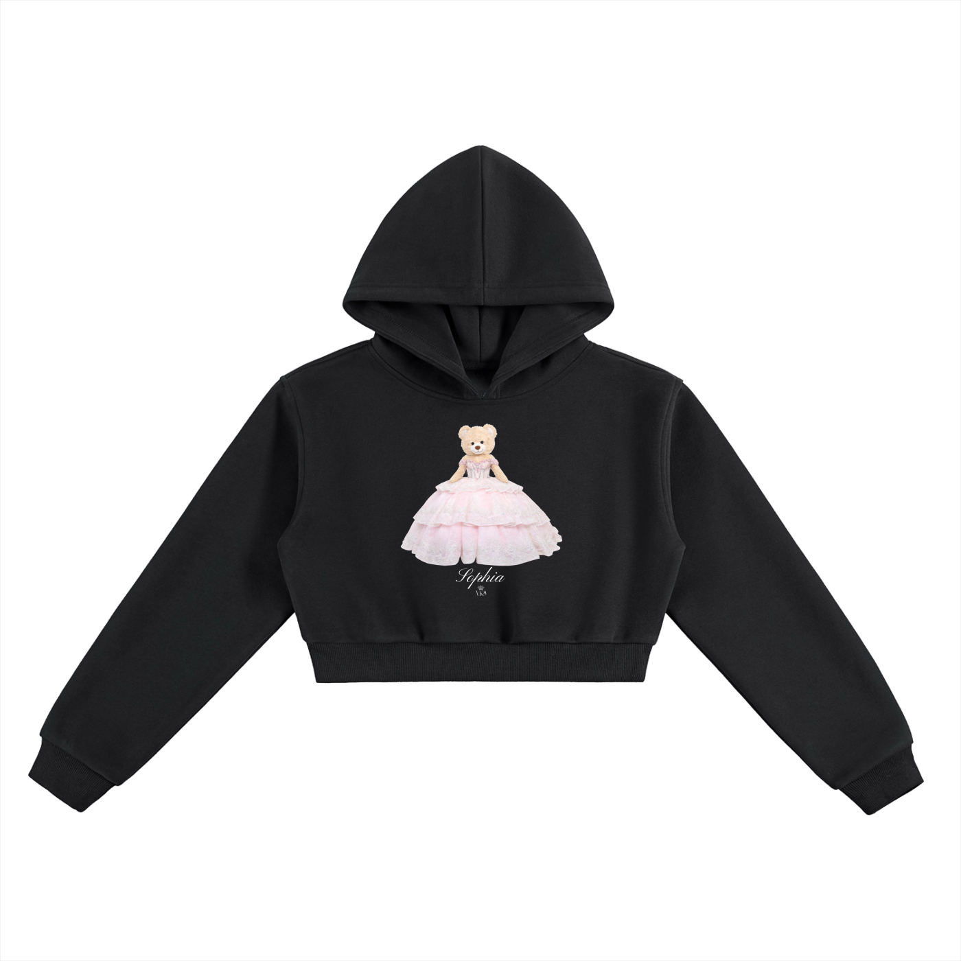 Sophia Teddy Bear Cropped Hoodie