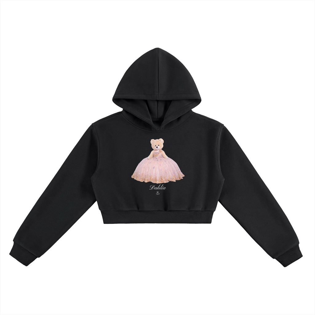 Dahlia Teddy Bear Cropped Hoodie