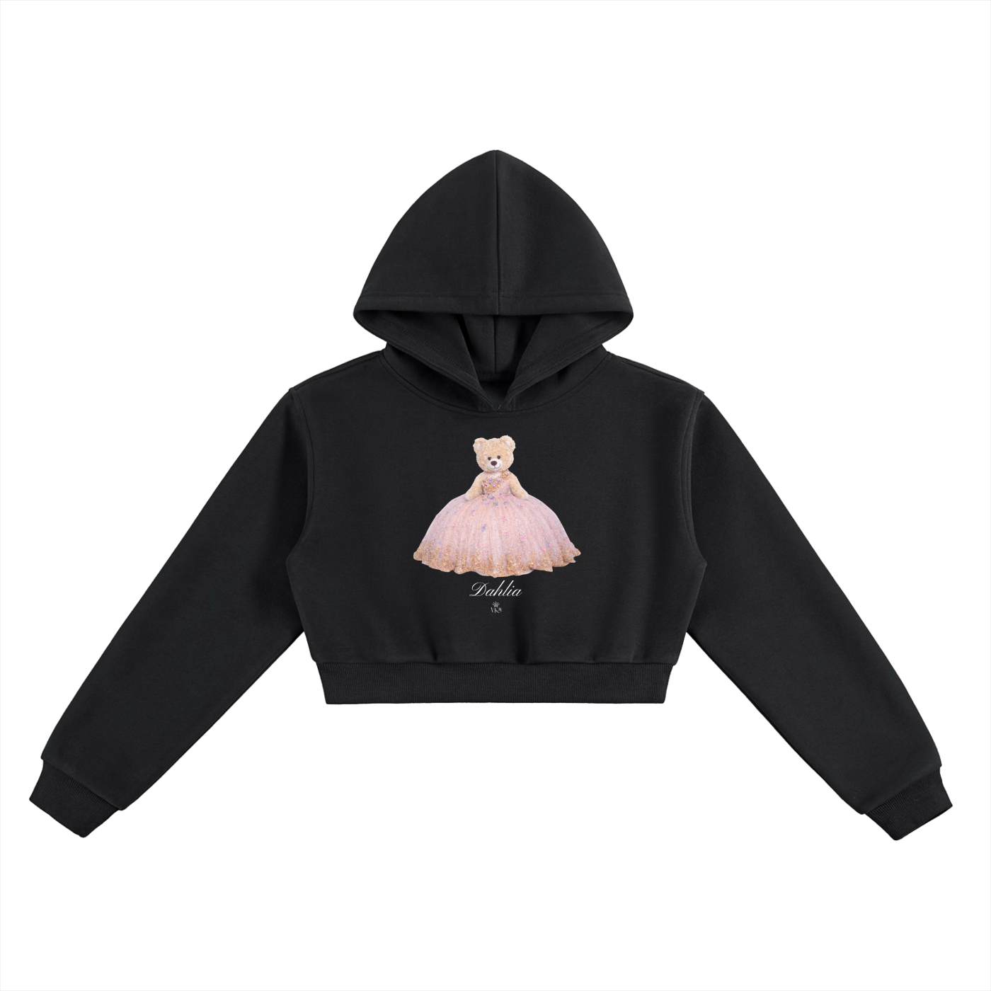 Dahlia Teddy Bear Cropped Hoodie