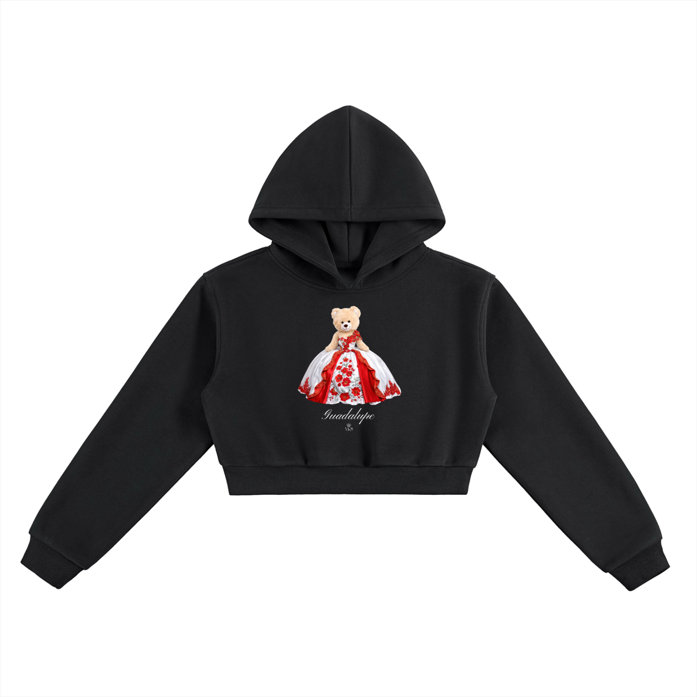 Guadalupe Teddy Bear Cropped Hoodie